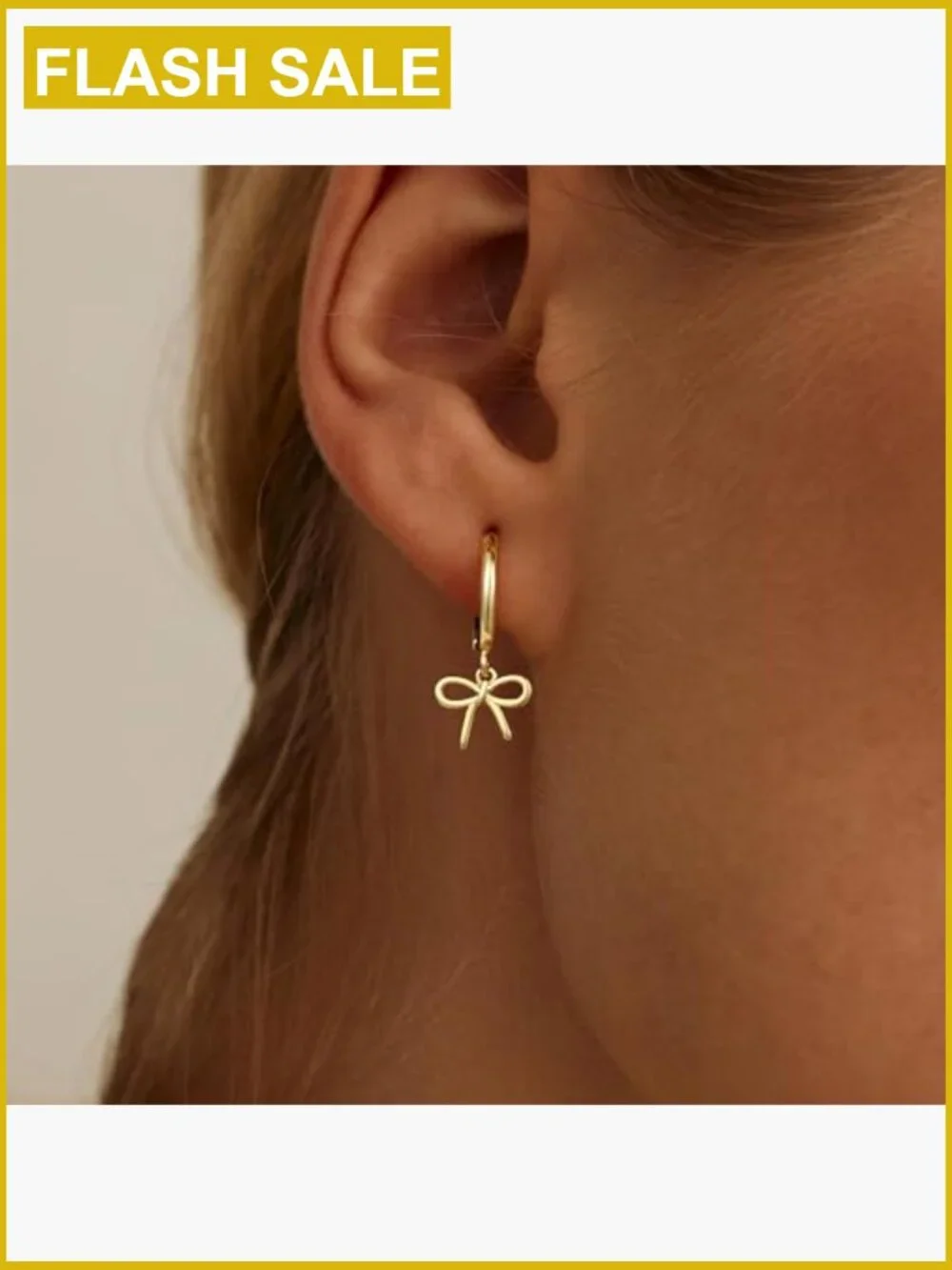 Gold Bow Earrings for Girls Women - Cute Pearl CZ Huggie Hoop Stud